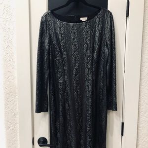 Size 14 silvery black Cache long sleeve dress